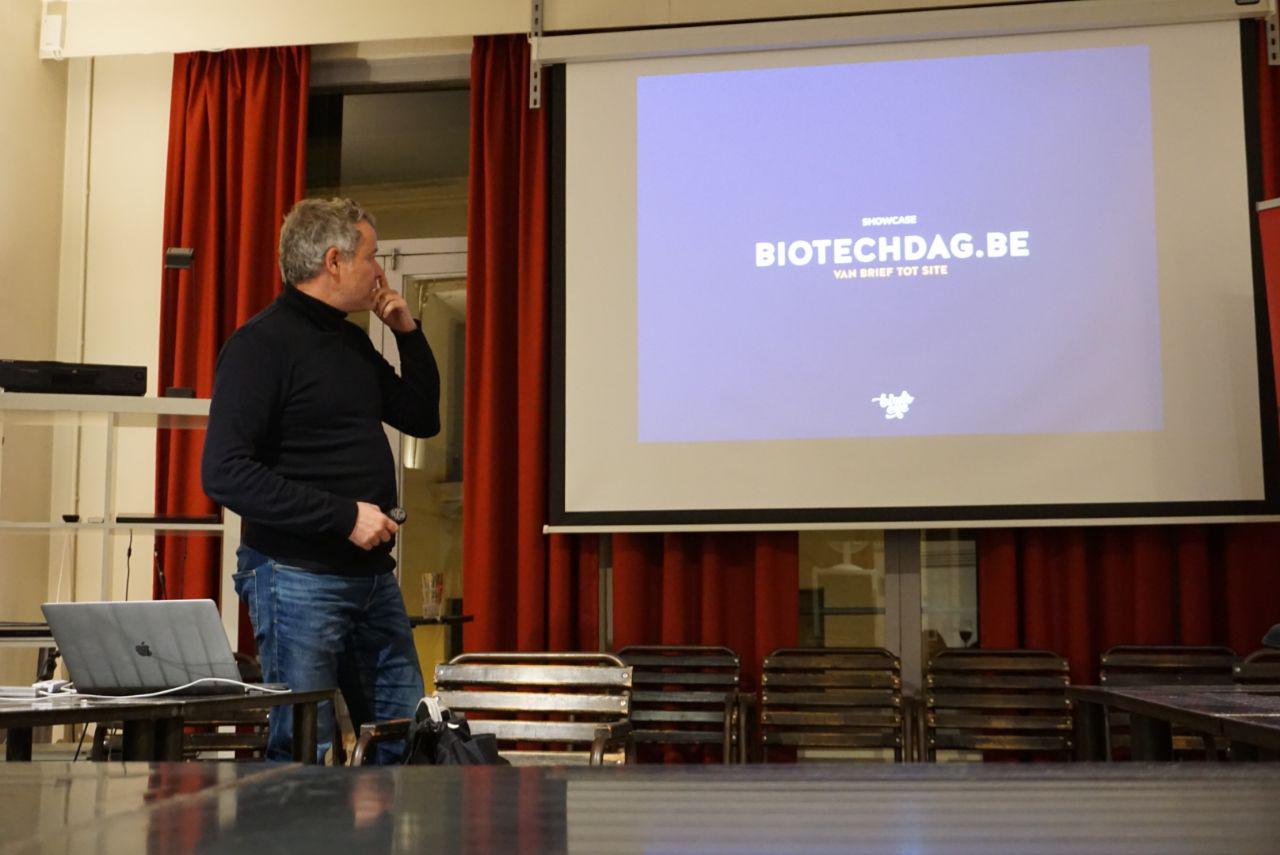 Marc Nuijten showcasing biotechdag.be